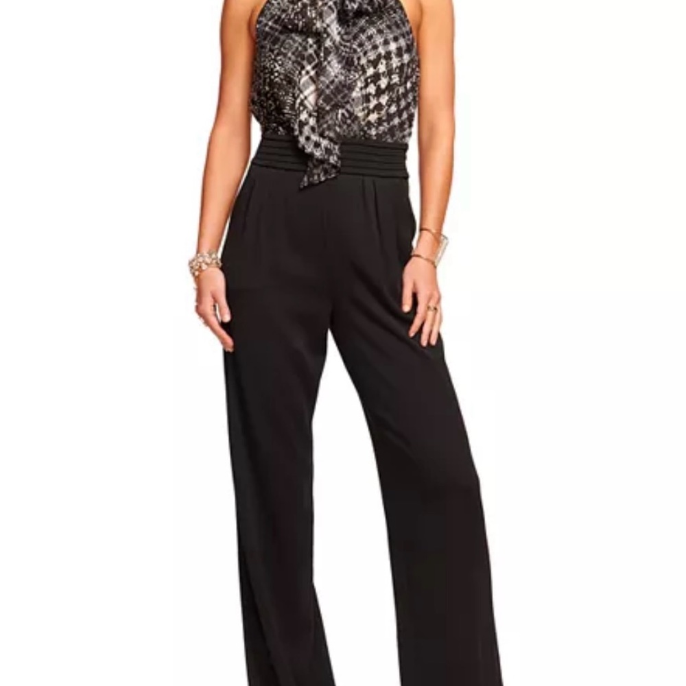 Ramy Brook Elaina Black and White Patterned Jumpsuit